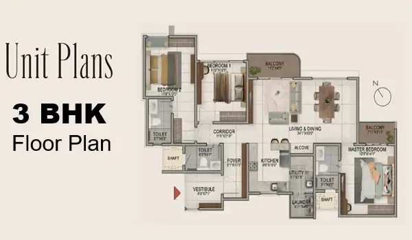 Featured Image of Godrej Epoque 3 BHK Floor Plan