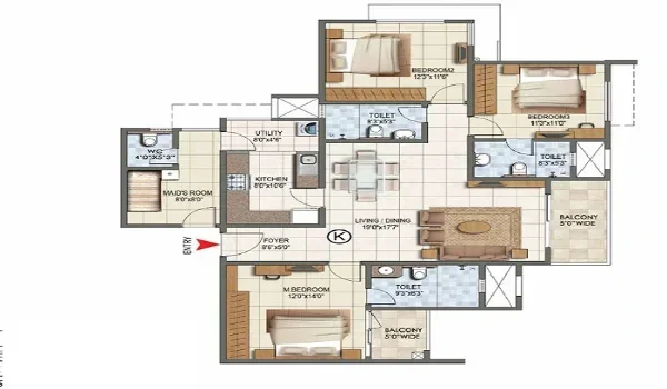 Featured Image of Godrej Epoque 3 BHK Apartment Floor Plan